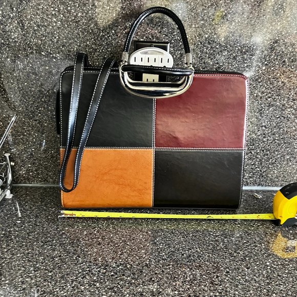 Black leather purse tri colour - Picture 3 of 8